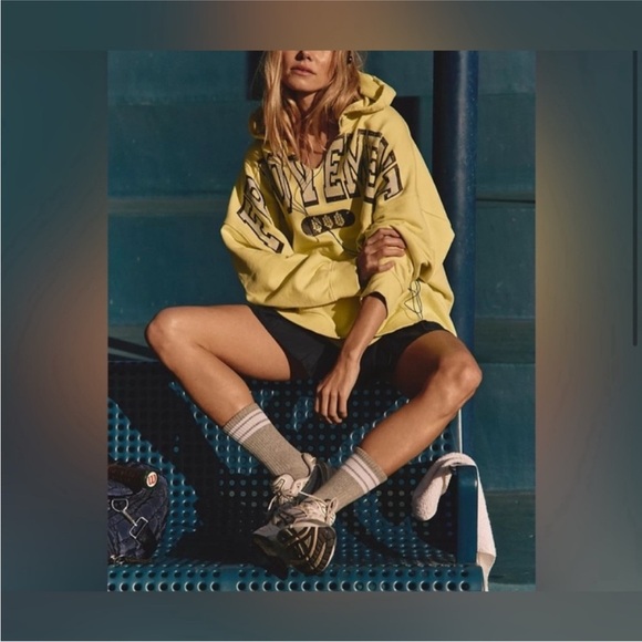 NWT Free People FP Movement Best Of Logo Hoodie - sour citrus combo - XS - Picture 2 of 10